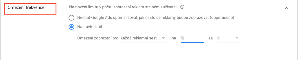 Frekvence omezení kampaní